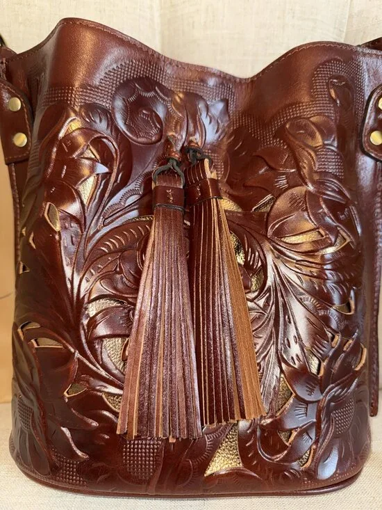 Patricia Nash Cavo Italian Leather Hobo Style Tote/Handbag - Picture 2 of 14